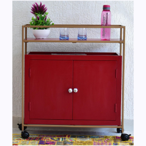 cabinet red bar trolley